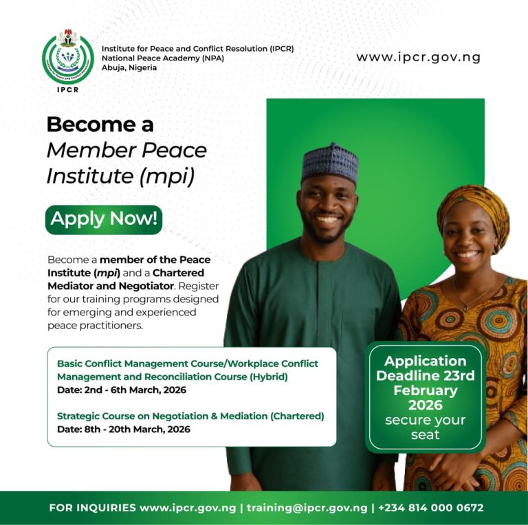 CALL FOR APPLICATIONS: BECOME A MEMBER OF THE PEACE INSTITUTE (mpi)